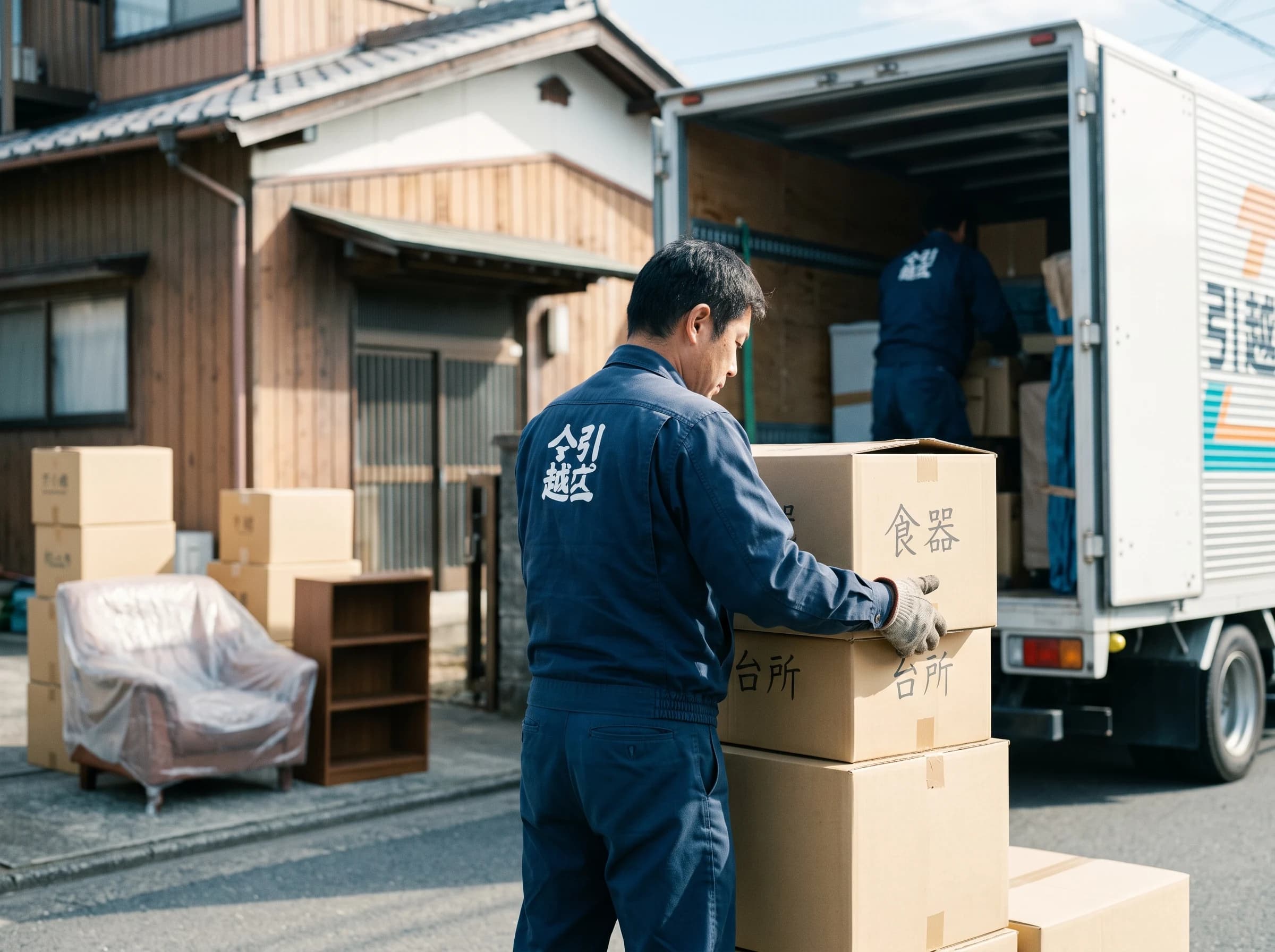 回収のため積み込まれる家財道具